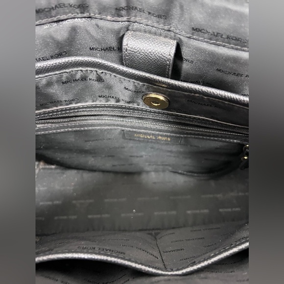 Michael Kors Bags Michael Kors Black Crossgrain Leather Maddie Tote